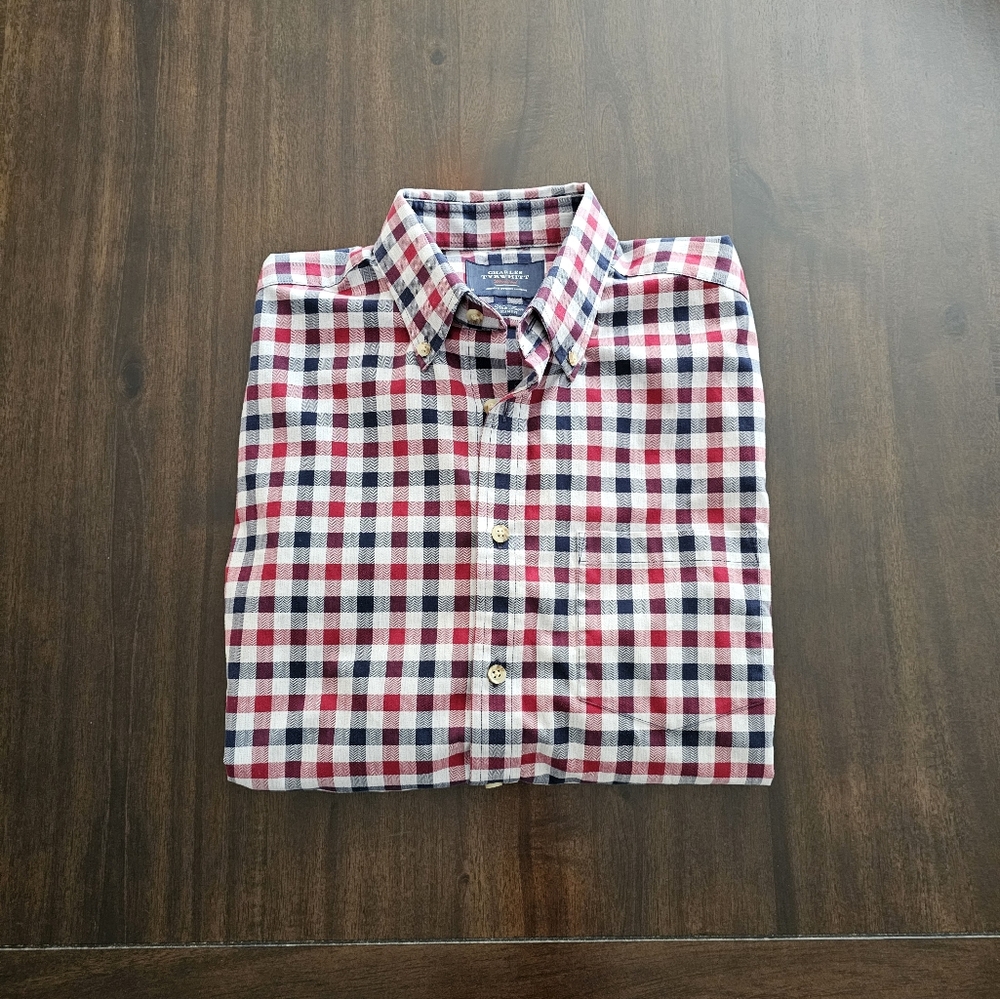 Charles Tyrwhitt Non Iron Slim Fit Button Down Shirt Size Medium